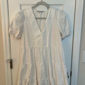 White Puff Sleeve Dress
